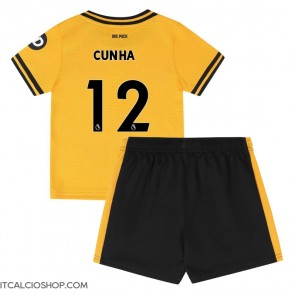 Wolves Matheus Cunha #12 Prima Maglia Bambino 2024-25 Manica Corta (+ Pantaloni corti)